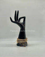 Crisol Clover Gold Beaded Bracelet Black - Palazzo Couture Online