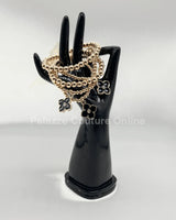 Crisol Clover Gold Beaded Bracelet Black - women's statement jewelry