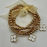 Crisol Clover Gold Beaded Bracelet (White) for women - fashion jewelry by Palazzo Couture