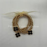 Crisol Clover Gold Beaded Bracelet Black for women - fashion jewelry by Palazzo Couture