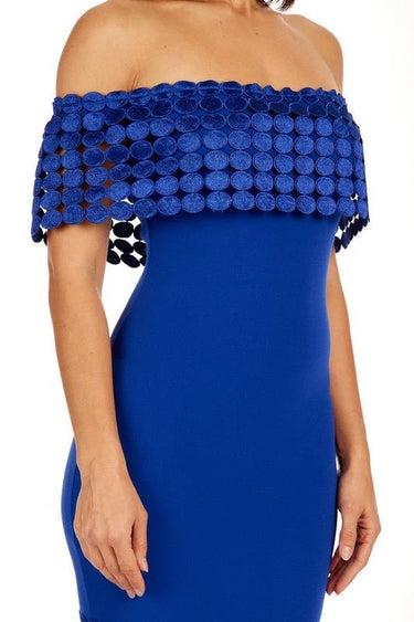 Women's Shoulder midi dress off-shoulder style back view