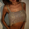 Crystal Chainmail Top - Silver/Gold - Palazzo Couture Online