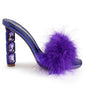 Crystal Feather high Heel Purple for women - stylish heels by Palazzo Couture