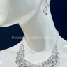 Crystal Flowers Necklace Set (Silver) - Palazzo Couture Online