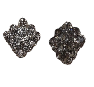 Crystal Gems Statement Earrings - Black - Palazzo Couture Online