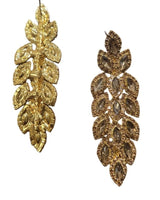 Crystal Leaf Drop Earrings - Gold - Palazzo Couture Online