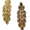 Crystal Leaf Drop Earrings - Gold - Palazzo Couture Online