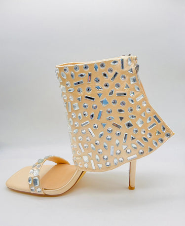 J Lo Crystal Noir Stilettos (Nude) - women's dressy heels for date night