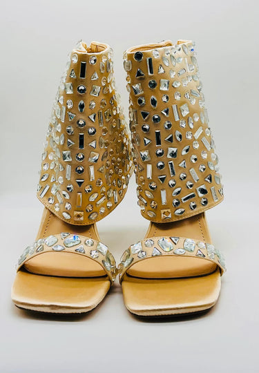 J Lo Crystal Noir Stilettos (Nude) - elegant heels for going out and events