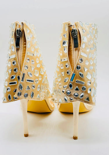 J Lo Crystal Noir Stilettos (Nude) - chic shoes by Palazzo Couture