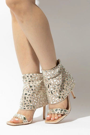 J Lo Crystal Noir Stilettos (Nude) - women's statement party shoes