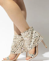 J Lo Crystal Noir Stilettos (Nude) for women - stylish heels by Palazzo Couture