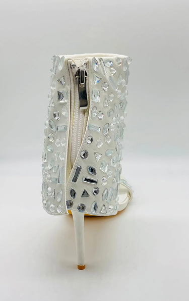 J Lo Crystal Noir Stilettos (white) - women's dressy heels for date night