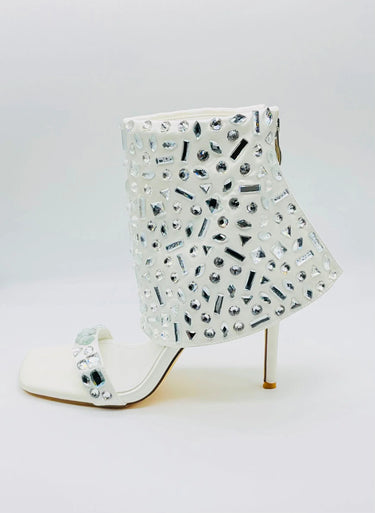 J Lo Crystal Noir Stilettos (white) - chic shoes by Palazzo Couture