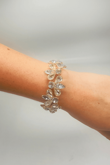 Crystal Petals Bracelet (Gold) - Palazzo Couture Online