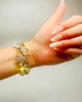 Crystal Petals Bracelet (Gold) - Palazzo Couture Online