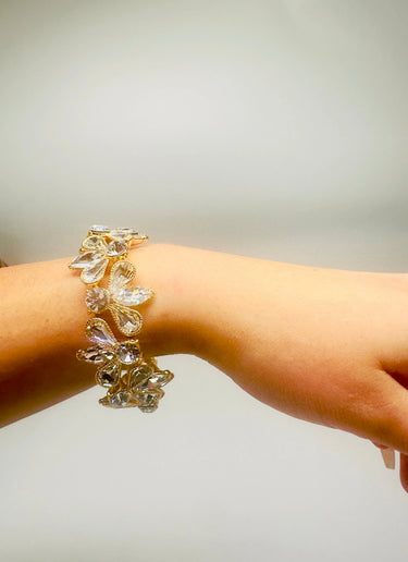 Crystal Petals Bracelet (Gold) - stylish accessory for every outfit