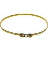 Crystal Safari Elastic Lion face Belt Gold - Palazzo Couture Online