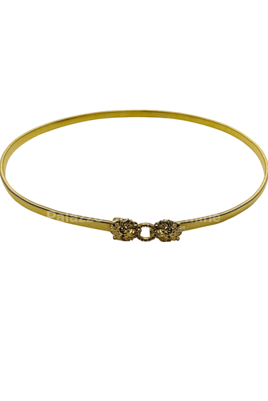 Crystal Safari Elastic Lion face Belt Gold - Palazzo Couture Online