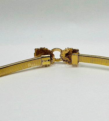 Crystal Safari Elastic Lion face Belt Gold - Palazzo Couture Online