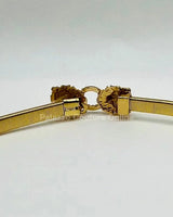 Crystal Safari Elastic Lion face Belt Gold - elegant belt accessory by Palazzo Couture