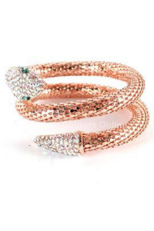 Crystal Snake Bangle Rose Gold Bracelet