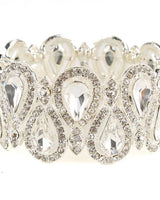 Crystal Tear Shape Bracelet (Silver) - Palazzo Couture Online