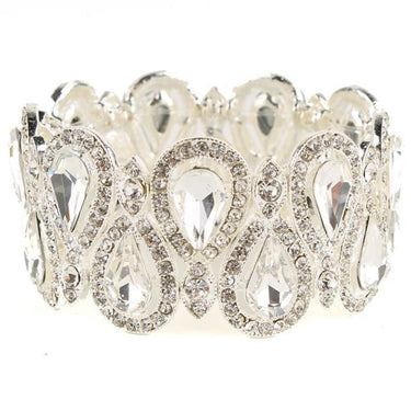 Crystal Tear Shape Bracelet (Silver) - Palazzo Couture Online