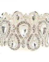 Crystal Tear Shape Bracelet (Silver) - Palazzo Couture Online