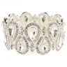 Crystal Tear Shape Bracelet (Silver) - Palazzo Couture Online