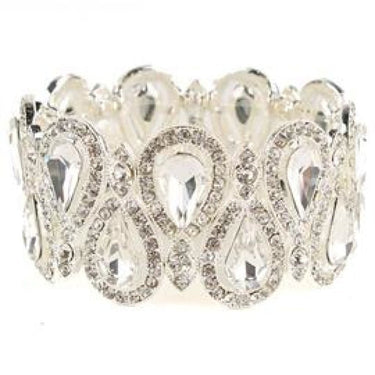 Crystal Tear Shape Bracelet (Silver) - Palazzo Couture Online