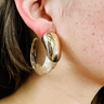 Crystal Wave Hoops Earrings (Gold) - Palazzo Couture Online