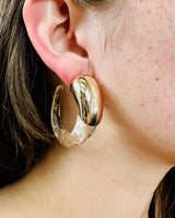 Crystal Wave Hoops Earrings (Gold) for women - fashion jewelry by Palazzo Couture
