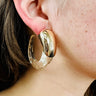 Crystal Wave Hoops Earrings (Gold) for women - fashion jewelry by Palazzo Couture