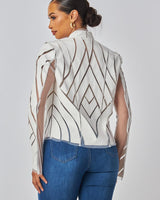Cut Em' Off Jacket - Ivory - Palazzo Couture Online