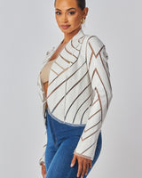 Cut Em' Off Jacket - Ivory - Palazzo Couture Online