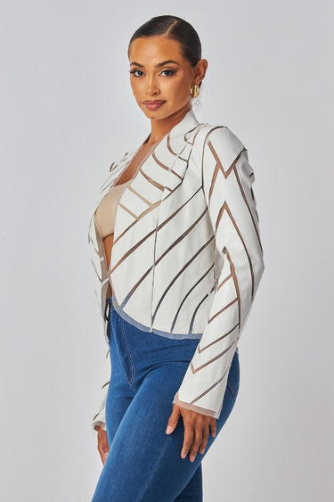 Cut Em' Off Jacket - Ivory - Palazzo Couture Online