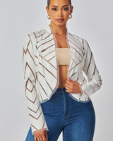 Cut Em' Off Jacket - Ivory - Palazzo Couture Online