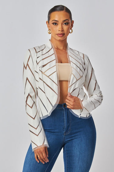 Cut Em' Off Jacket - Ivory - Palazzo Couture Online