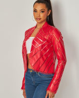 Cut Em' Off Jacket (Red) - Palazzo Couture Online
