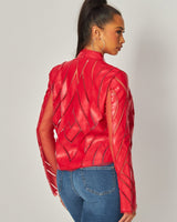 Cut Em' Off Jacket (Red) - Palazzo Couture Online