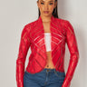 Cut Em' Off Jacket (Red) - Palazzo Couture Online