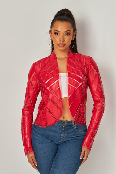 Cut Em' Off Jacket (Red) - Palazzo Couture Online