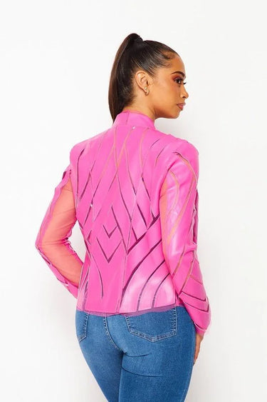 Cut Em' Off Fuchsia Jacket - trendy layering piece for women
