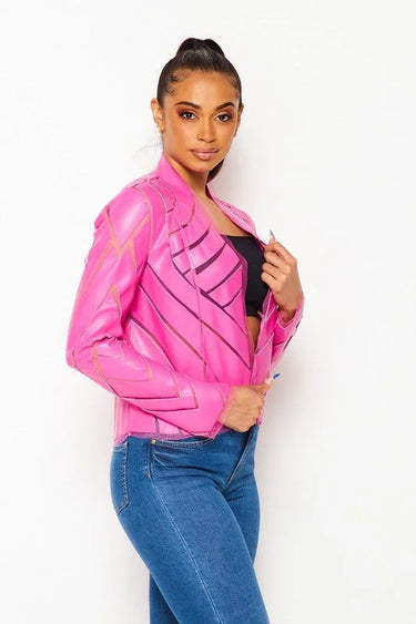 Cut Em' Off Fuchsia Jacket - women's fashion jacket
