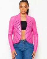 Cut Em' Off Fuchsia Jacket for women - stylish outerwear by Palazzo Couture
