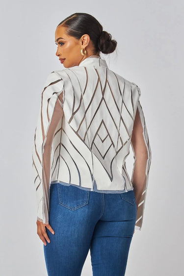 Cut Em' Off Jacket - Ivory - trendy layering piece for women