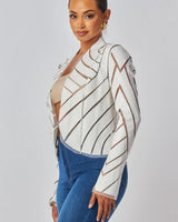 Cut Em' Off Jacket - Ivory - women's fashion jacket