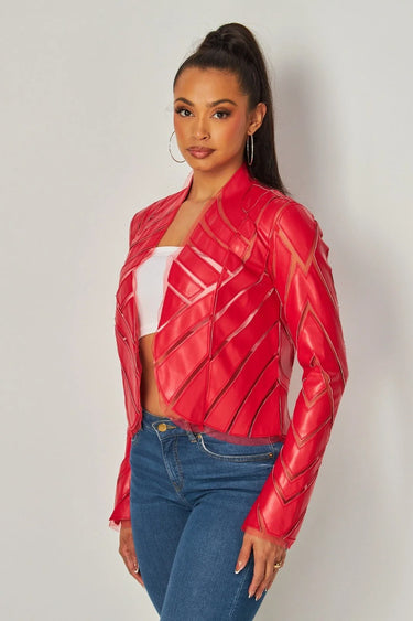Cut Em' Off Jacket (Red) - women's fashion jacket