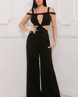 Cutout Detailed Black Jumpsuit for women - stylish jumpsuit by Palazzo Couture